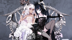 Skulls dress stockings blue