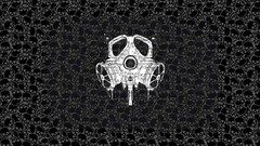 Skulls gas masks monochrome
