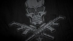 Skulls Guns military artwork