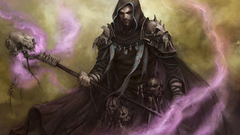 Skulls magic artwork staff