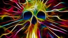 Skulls multicolor artwork Matei Apostolescu Fractalius