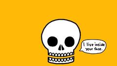 Skulls orange background
