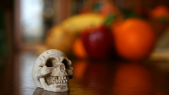 Skulls orange fruits food