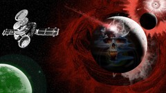 Skulls outer space moon