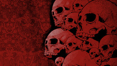 Skulls pattern red