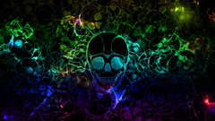 Skulls rainbows digital art
