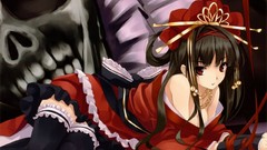 Skulls red Japanese clothes