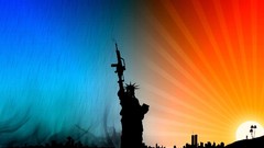 Skulls sunrise blue Guns