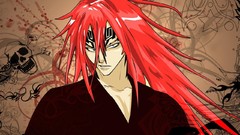 Skulls tattoos long hair bleach redheads anime boys Abarai Renji