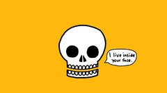 Skulls yellow background