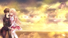 Sky Anime tears long hair anime girls crying kirigaya kazuto 