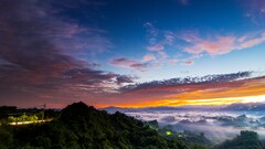 sky clouds forest landscape
