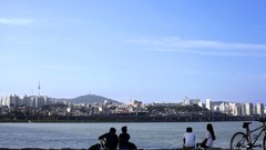 Sky couple Seoul Bicycles cities rivers