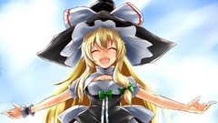 Sky dress anime girls touhou kirisame marisa