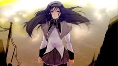 Sky mahou shoujo madoka magica akemi homura mahou shoujo purple 