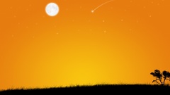 Sky moon desert orange minimalistic