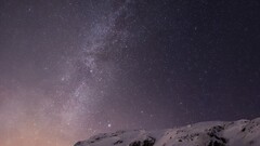 sky Mountains snow Stars Space nature
