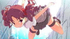 Sky Ribbons brown eyes seifuku railgun shirai kuroko twintails