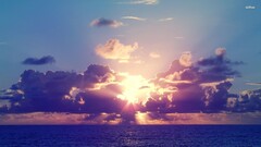 sky sunlight Sea water clouds sun horizon nature