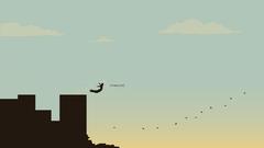 Skylines flying Birds jumping