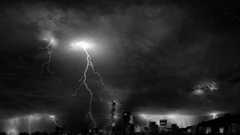 Skylines grayscale Lightning