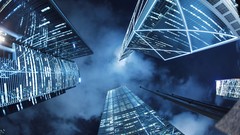 Skyscrapers architecture worms eye view