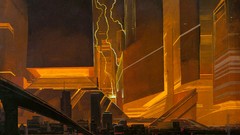 Skyscrapers Blade Runner artwork futuristic city skyline Syd 