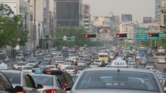 Skyscrapers cars Asia Seoul buildings asians cityscapes south 