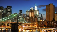 Skyscrapers City Lights Bridges cities