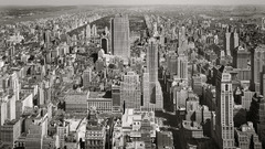 Skyscrapers hill monochrome buildings silent cityscapes 