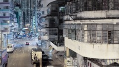 Skyscrapers Hong Kong traffic roads buildings cityscapes night 