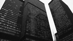 Skyscrapers monochrome buildings cityscapes