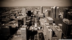 Skyscrapers monochrome cities ground cityscapes
