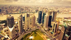 Skyscrapers panorama cities