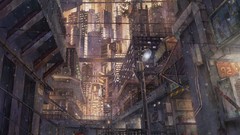 Skyscrapers railing cities cityscapes scenic stairways