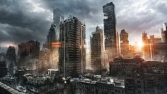 Skyscrapers ruins new york city post-apocalyptic Jonasdero