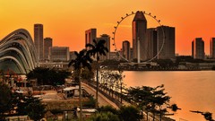 Skyscrapers Singapore buildings cityscapes