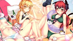 Sleeping Beaches anime girls kochiya sanae touhou animal ears 