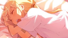 Sleeping blondes anime girls closed eyes