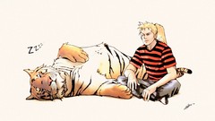Sleeping comics Tigers calvin and hobbes alternative art 