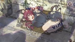 Sleeping dress barefoot touhou animal ears kaenbyou rin tails