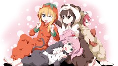 Sleeping pajamas barefoot wink hirasawa yui yuru yuri twintails 