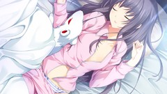 Sleeping pajamas long hair gray hair game cg underwear panties