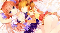 Sleeping Ribbons long hair anime girls closed eyes short hair 