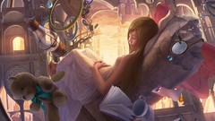 Sleeping teddy bears fantasy art