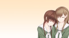 Sleeping tie Ribbons long hair anime girls closed eyes 