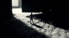 Small man on carpet