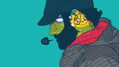 Smiley face beard artwork