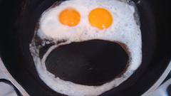 Smiley fried eggs eggs