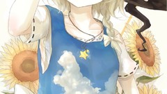 Smiling anime girls wink touhou kirisame marisa rin Yuu